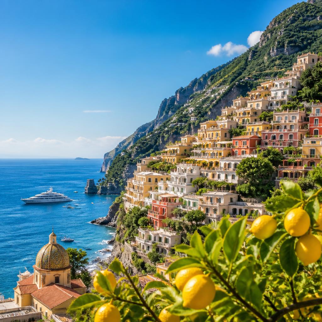 Amalfi Coast — Lemon groves above a cobalt sea.